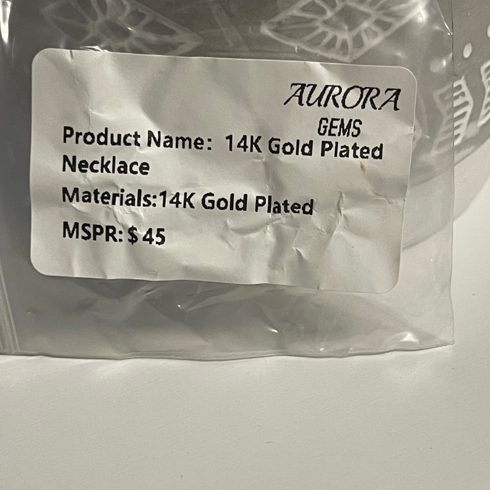 Aurora Gold Pendant Necklace 14k Gold plated 19” - Picture 10 of 10